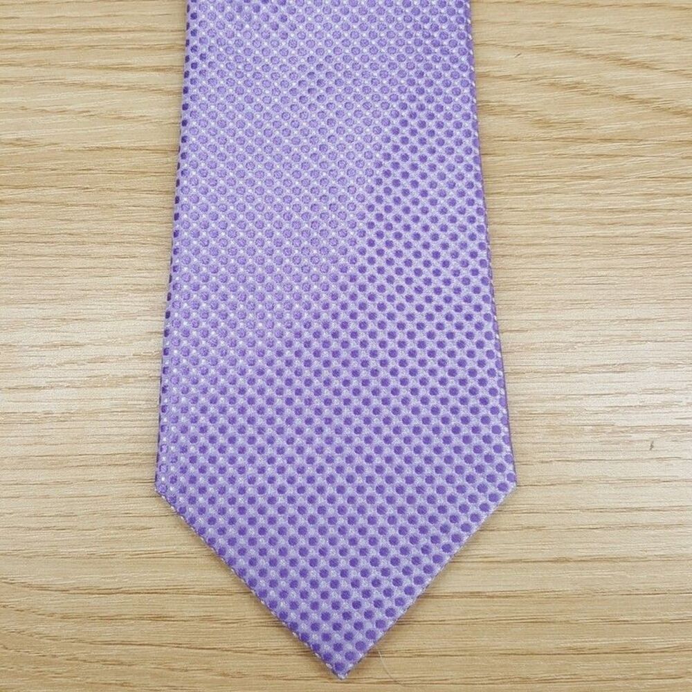 BLOOMINGDALES MENS STORE Neck Tie Purple Micro Neat 100% Silk Classic